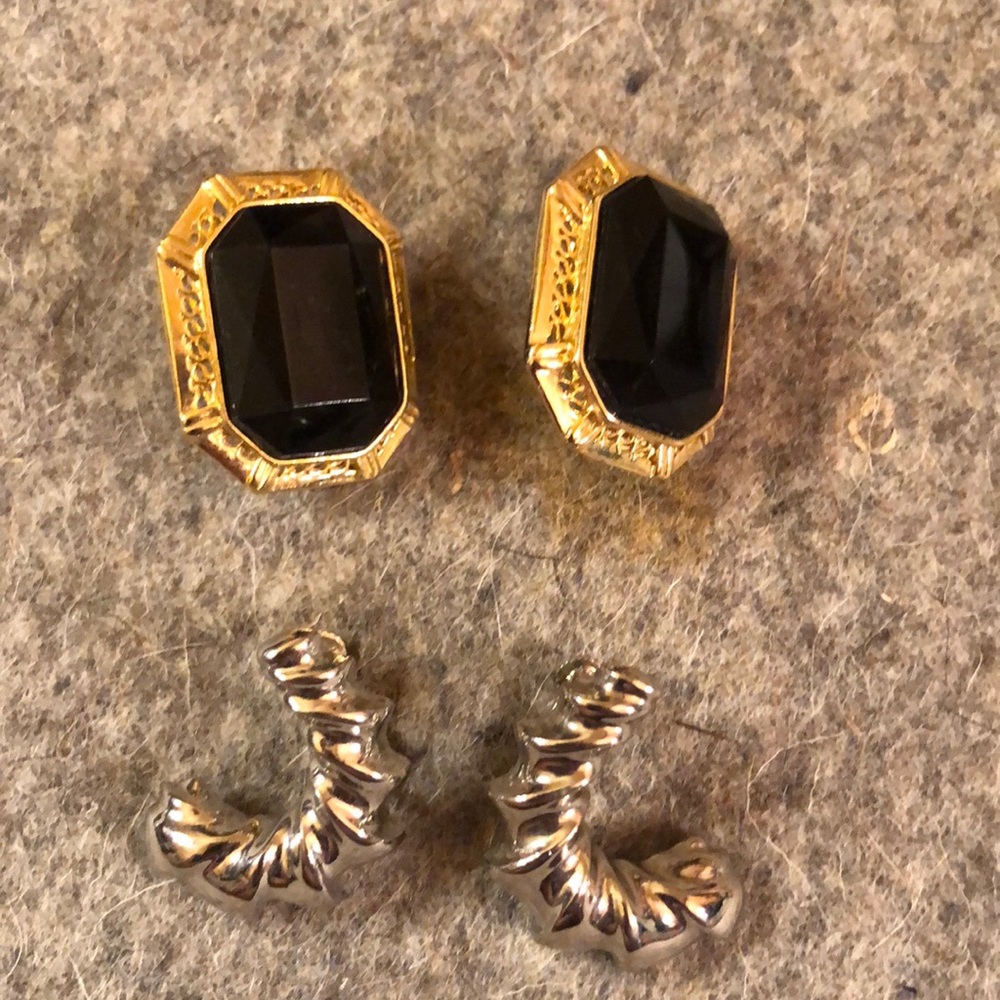 Two sets of retro costume CLIP ON earrings